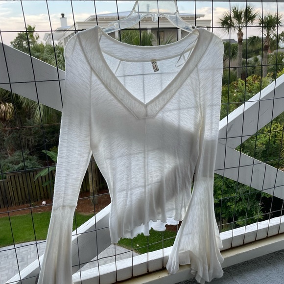 GUC Free People off white cotton top size Small - Picture 5 of 7